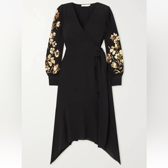 Tory Burch embroidered wrap dress - Picture 2 of 5